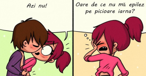 15 ilustrații amuzante care arată cât de greu este să fi fată în lunile de iarnă